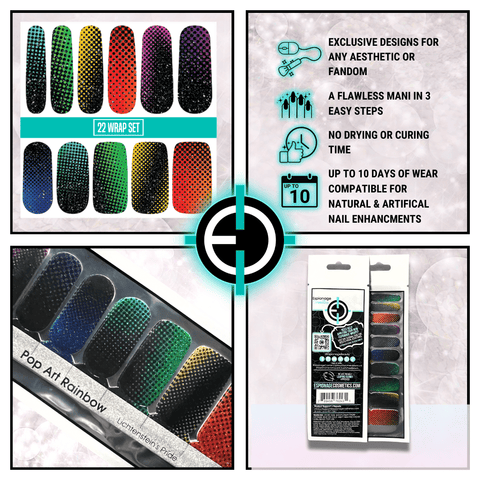 🆕 Pop Art: RAINBOW ✦ Nail Wrap ✦ 22 - tip Set - Espionage CosmeticsEspionage Cosmetics🆕 Pop Art: RAINBOW ✦ Nail Wrap ✦ 22 - tip Set