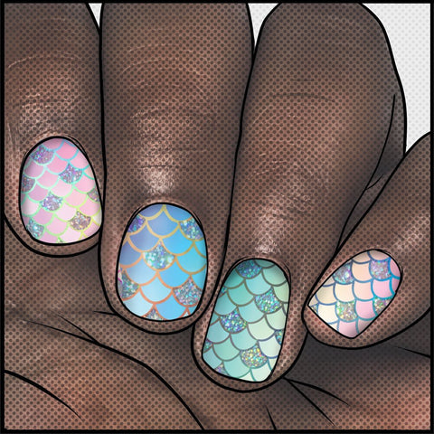 Rainbow Mermaid Scales ✦ Nail Wrap ✦ 22 - tip Set - Espionage CosmeticsEspionage CosmeticsRainbow Mermaid Scales ✦ Nail Wrap ✦ 22 - tip Set