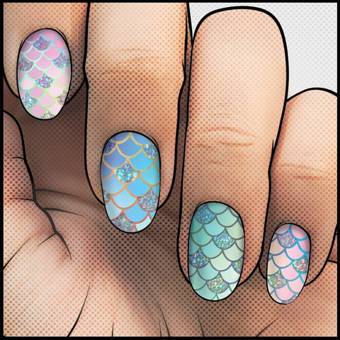 Rainbow Mermaid Scales ✦ Nail Wrap ✦ 22 - tip Set - Espionage CosmeticsEspionage CosmeticsRainbow Mermaid Scales ✦ Nail Wrap ✦ 22 - tip Set