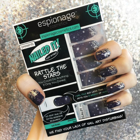 Rattle the Stars ✦ Custom Nail Wrap ✦ 14 - tip Set - Espionage CosmeticsEspionage CosmeticsRattle the Stars ✦ Custom Nail Wrap ✦ 14 - tip Set