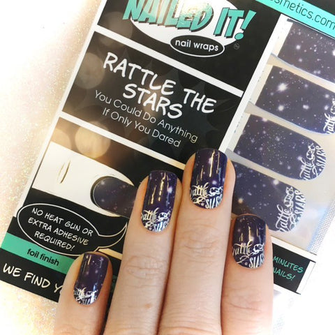 Rattle the Stars ✦ Custom Nail Wrap ✦ 14 - tip Set - Espionage CosmeticsEspionage CosmeticsRattle the Stars ✦ Custom Nail Wrap ✦ 14 - tip Set