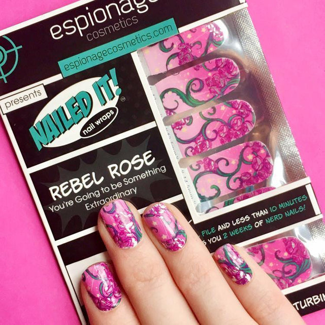 Rebel Rose ✦ Nail Wrap ✦ 14 - tip Set - Espionage CosmeticsEspionage CosmeticsRebel Rose ✦ Nail Wrap ✦ 14 - tip Set