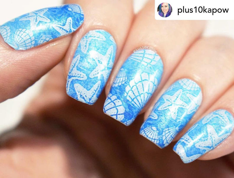 Seashells & Starfish ✦ Nail Wrap ✦ 22 - tip Set - Espionage CosmeticsEspionage CosmeticsSeashells & Starfish ✦ Nail Wrap ✦ 22 - tip Set