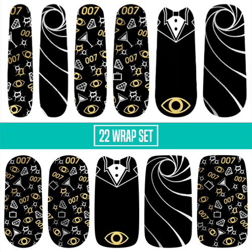 Shaken, Not Stirred ✦ Nail Wrap ✦ 22 - tip Set - Espionage CosmeticsEspionage CosmeticsShaken, Not Stirred ✦ Nail Wrap ✦ 22 - tip Set