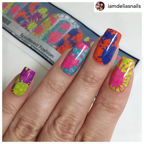 Splattered Fashion ✦ Nail Wrap ✦ 22 - tip Set - Espionage CosmeticsEspionage CosmeticsSplattered Fashion ✦ Nail Wrap ✦ 22 - tip Set