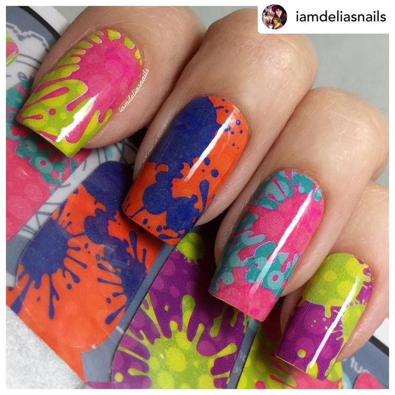 Splattered Fashion ✦ Nail Wrap ✦ 22 - tip Set - Espionage CosmeticsEspionage CosmeticsSplattered Fashion ✦ Nail Wrap ✦ 22 - tip Set