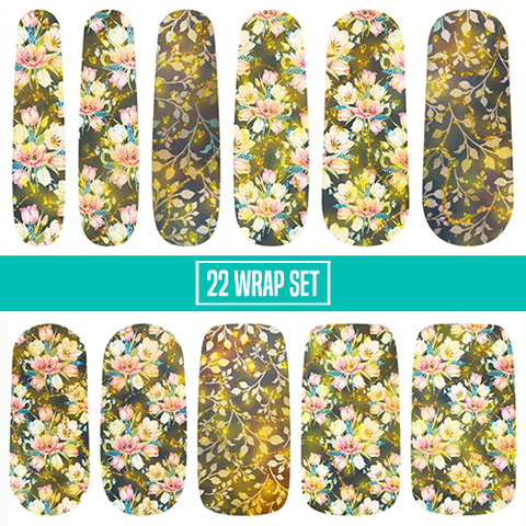 Summer Nights in the Garden ✦ Nail Wrap ✦ 22 - tip Set - Espionage CosmeticsEspionage CosmeticsSummer Nights in the Garden ✦ Nail Wrap ✦ 22 - tip Set