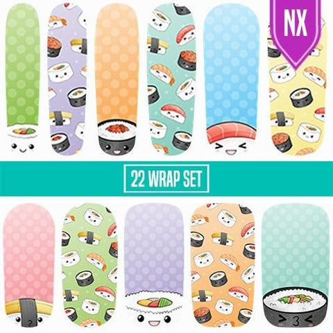 Sushi Party ✦ Nail Wrap ✦ 22 - tip Set - Espionage CosmeticsEspionage CosmeticsSushi Party ✦ Nail Wrap ✦ 22 - tip Set