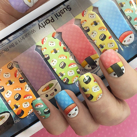 Sushi Party ✦ Nail Wrap ✦ 22 - tip Set - Espionage CosmeticsEspionage CosmeticsSushi Party ✦ Nail Wrap ✦ 22 - tip Set