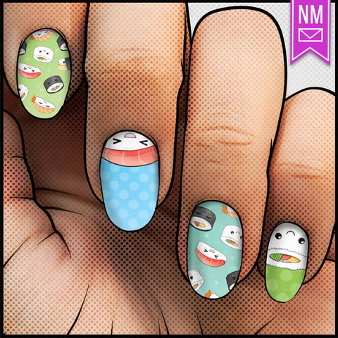 Sushi Party ✦ Nail Wrap ✦ 22 - tip Set - Espionage CosmeticsEspionage CosmeticsSushi Party ✦ Nail Wrap ✦ 22 - tip Set