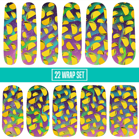 Taco Borealis ✦ Nail Wrap ✦ 22 - tip Set - Espionage CosmeticsEspionage CosmeticsTaco Borealis ✦ Nail Wrap ✦ 22 - tip Set