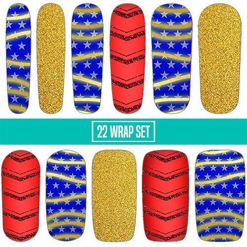 Wonder Gal ✦ Nail Wrap ✦ 22 - tip Set - Espionage CosmeticsEspionage CosmeticsWonder Gal ✦ Nail Wrap ✦ 22 - tip Set