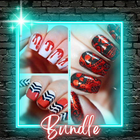 You’ve Got Red On You ✦ Nail Wrap Bundle ✦ 22 - tip Sets - Espionage CosmeticsEspionage CosmeticsYou’ve Got Red On You ✦ Nail Wrap Bundle ✦ 22 - tip Sets