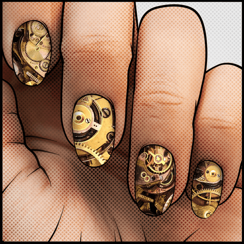 🔖🔖 Timekeeping ✦ Nail Wrap ✦ 22-tip Set
