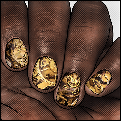 🔖🔖 Timekeeping ✦ Nail Wrap ✦ 22-tip Set