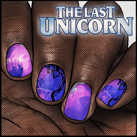 THE LAST UNICORN: Enchanted Forest✦ LICENSED Nail Wrap ✦ 22-tip Set