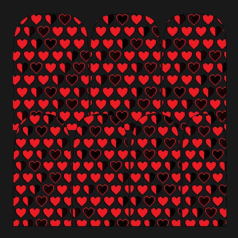 8-bit Hearts-Nail Wraps-Espionage Cosmetics