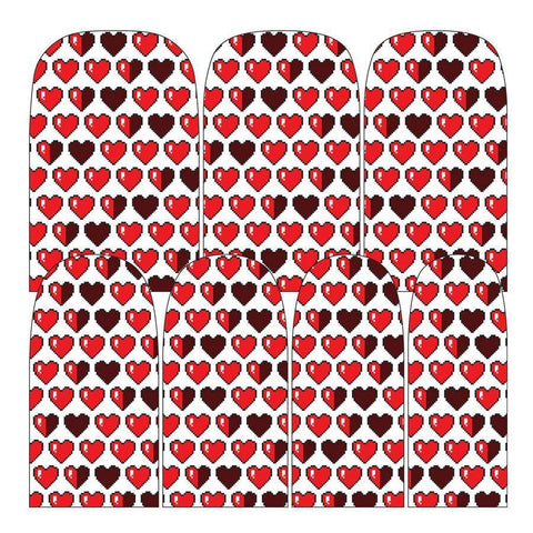 8-bit Hearts-Nail Wraps-Espionage Cosmetics