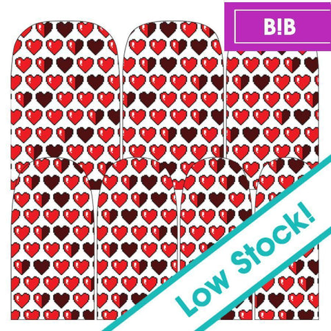 8-bit Hearts-Nail Wraps-Espionage Cosmetics