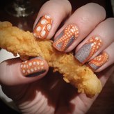 Tentacles ORANGE & SILVER || Nail Wraps || 14-tip Set