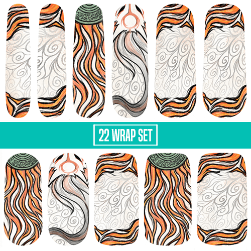 August Flames ✦ Nail Wrap ✦ 22-tip Set
