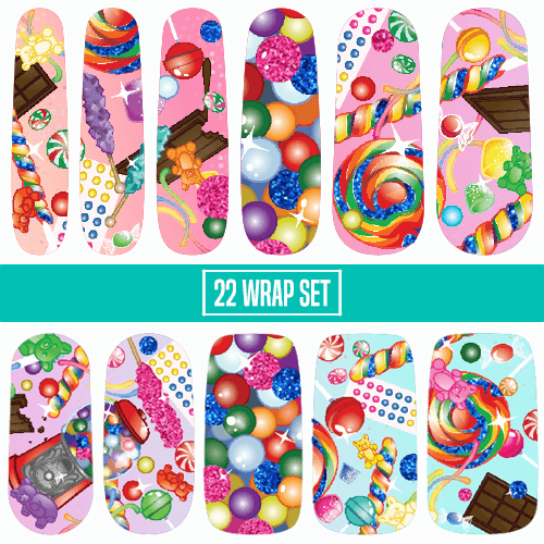 Candy Chaos || FEATURED ARTIST Nail Wrap || 22-tip Set