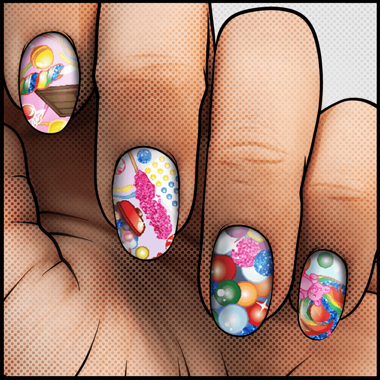 Candy Chaos || FEATURED ARTIST Nail Wrap || 22-tip Set