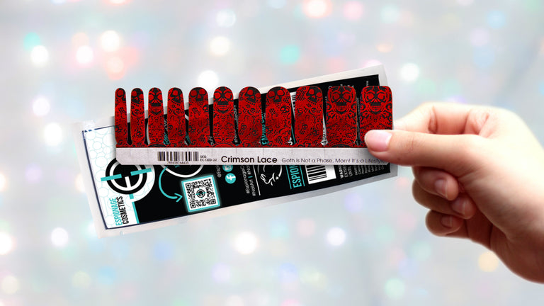 Crimson Lace ||  Nail Wrap || 22-tip Set