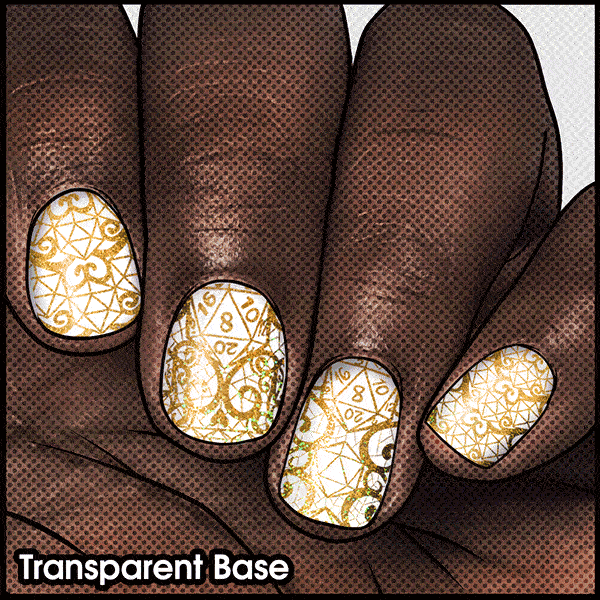 D20 Lace GOLD  || Nail Wrap || 22-tip Set
