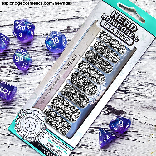 D20 Lace  || Nail Wrap || 22-tip Set