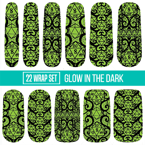 D20 Lace  || Nail Wrap || 22-tip Set