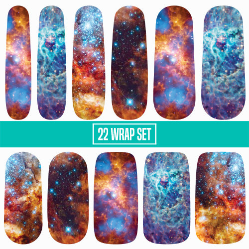 Orion Nebula || Nail Wrap || 22-tip Set