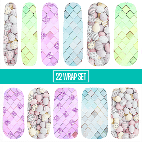 Egg-citing Manicure  || Nail Wrap || 22-tip Set