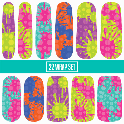Splattered Fashion || Nail Wrap || 22-tip Set
