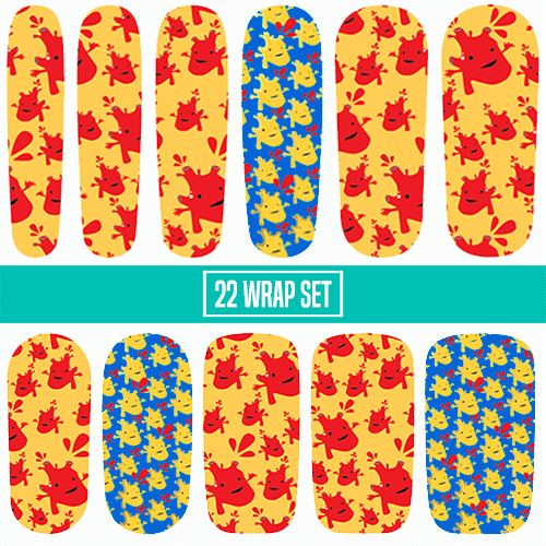 I HEART GUTS : Heart of Gold || LICENSED Nail Wrap || 22-tip Set