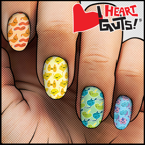 I HEART GUTS : Love Your Body ✦ Licensed Nail Wrap ✦ 22-tip Set