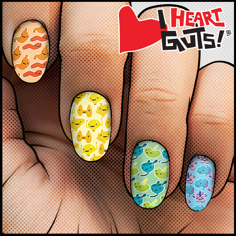 I HEART GUTS : Love Your Body ✦ LICENSED Nail Wrap ✦ 22-tip Set