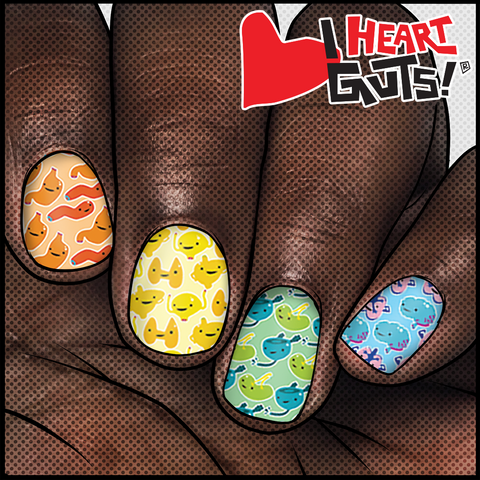 I HEART GUTS : Love Your Body ✦ Licensed Nail Wrap ✦ 22-tip Set