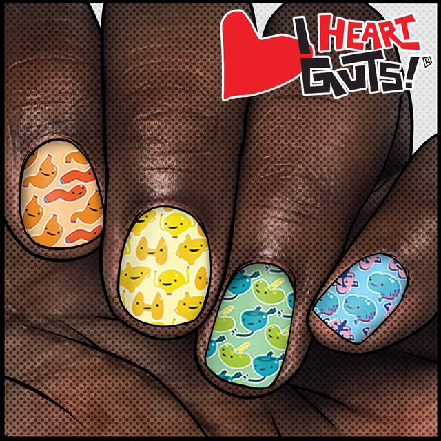 I HEART GUTS : Love Your Body || LICENSED Nail Wrap || 22-tip Set