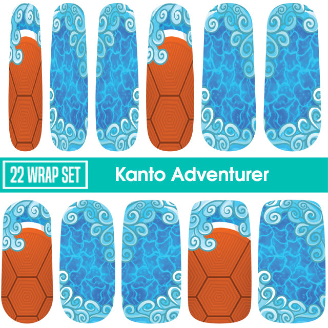 Kanto Adventurer || LIMITED EDITION Nail Wrap || 22-tip Set
