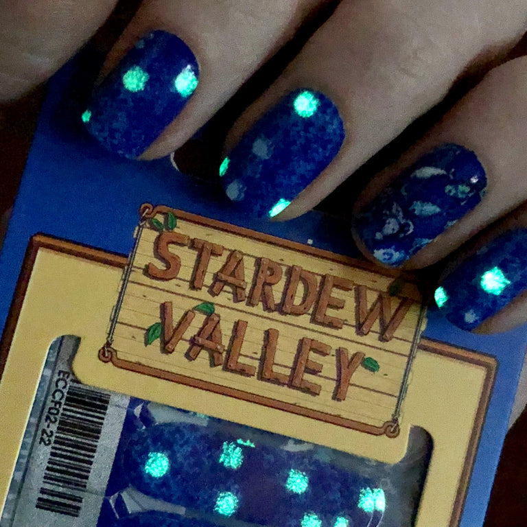 STARDEW VALLEY: Moonlight Jellies || LICENSED  Nail Wrap || 22-tip Set