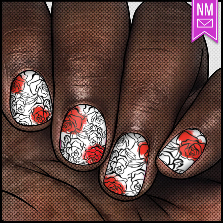 Paint The Roses Red ✦ Nail Wrap ✦ 22-tip Set