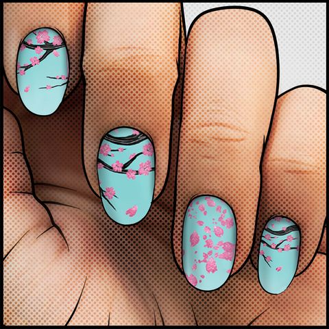 🔖🔖 Sakura Blossoms ✦ Nail Wrap ✦ 22-tip Set