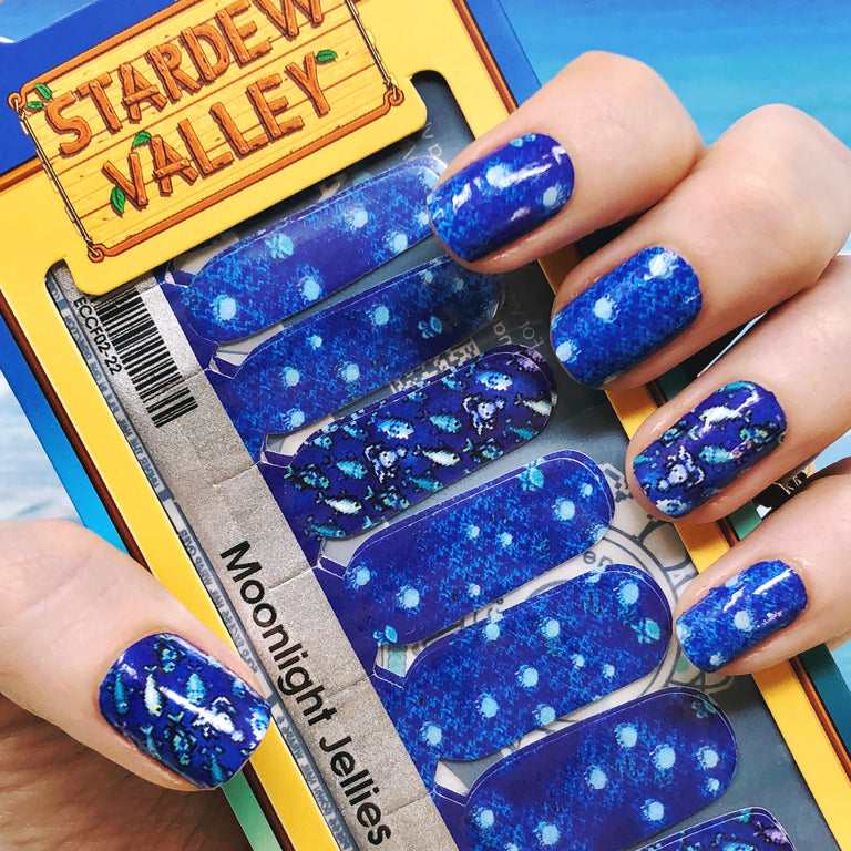 STARDEW VALLEY: Moonlight Jellies || LICENSED  Nail Wrap || 22-tip Set