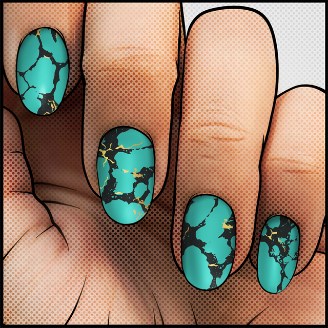 Turquoise || Nail Wrap || 22-tip Sets