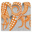 Tentacles Orange & Silver ✦ Nail Wraps ✦ 14-tip Set