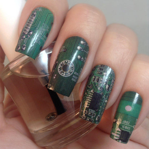 Circuit Board-Nail Wraps-Espionage Cosmetics