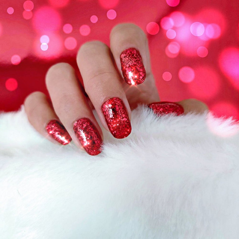 Ruby Slippers || Glitter Jedi Approved Nail Wrap || 22-tip Set
