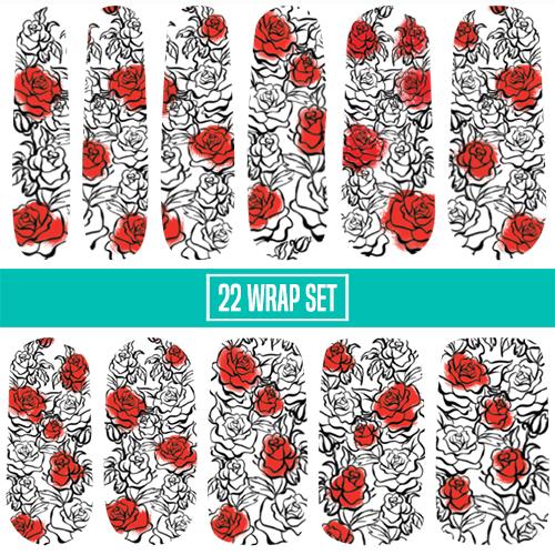 Paint The Roses Red-Nail Wraps-Espionage Cosmetics
