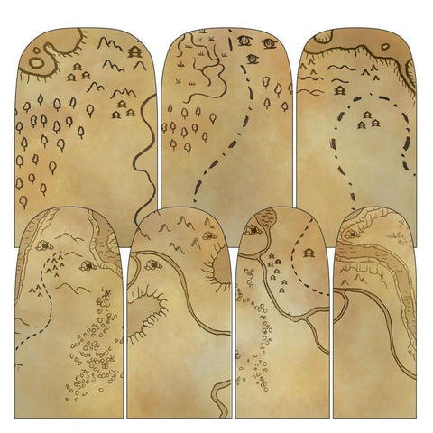 Treasure Maps-Nail Wraps-Espionage Cosmetics